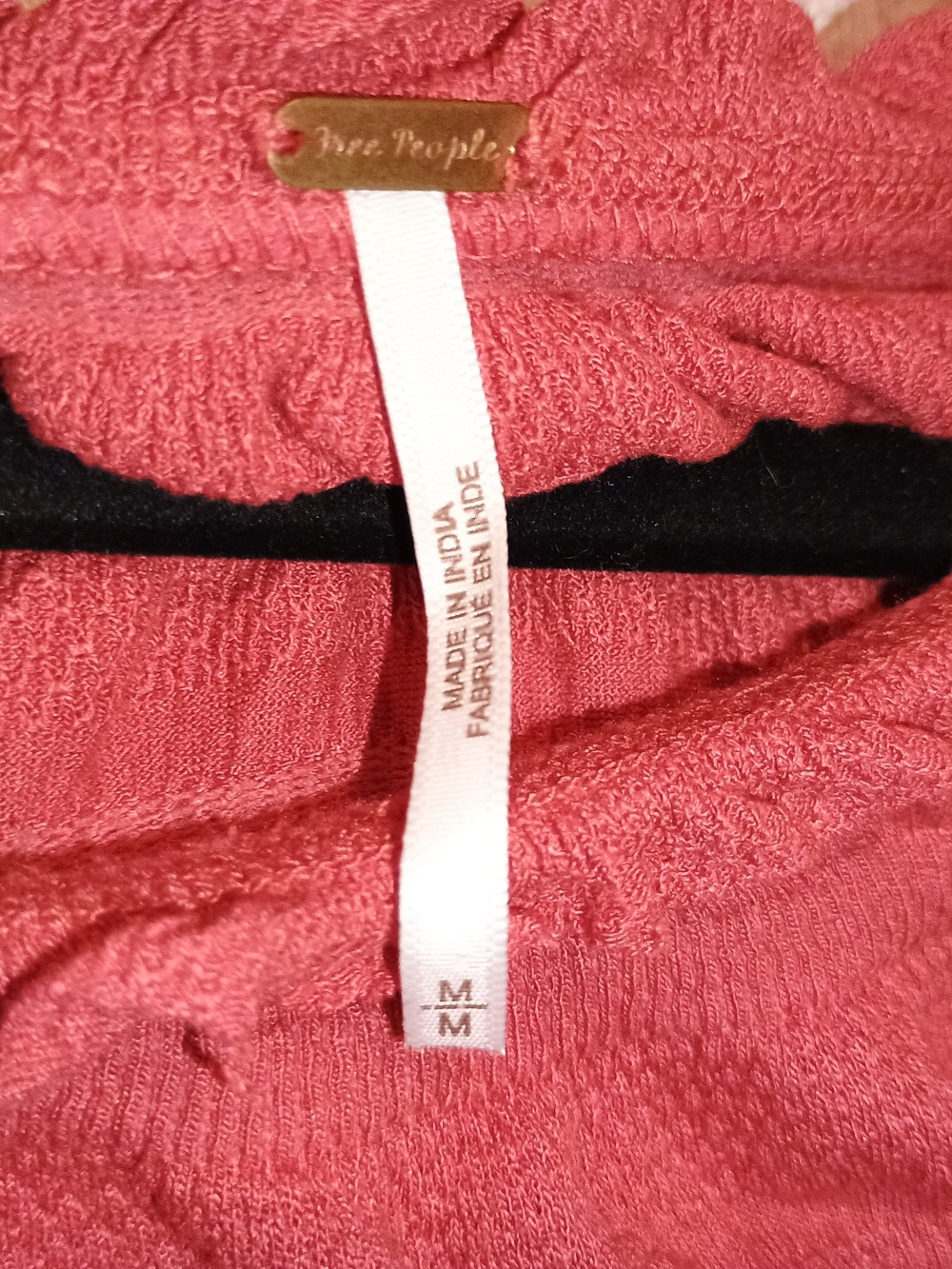 Free People Coral Textured One-Shoulder Crop Top - Picture 3 of 3